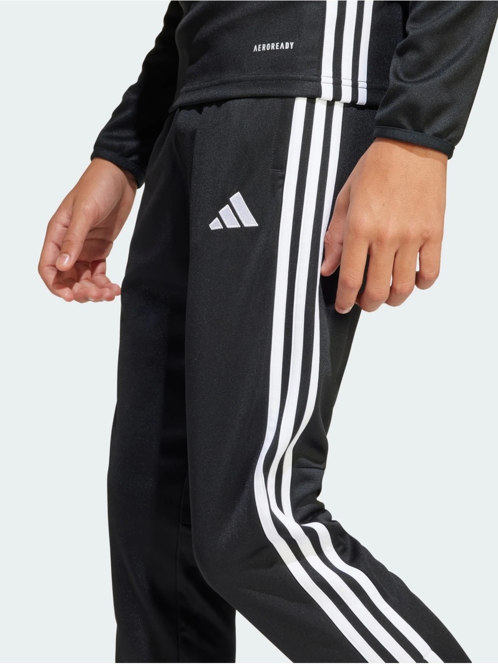 adidas Classic Black Track Pants with White Three-Stripes